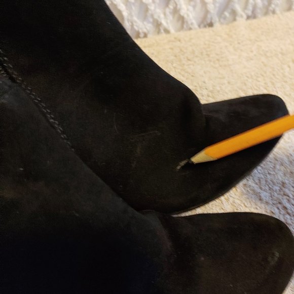 JESSICA SIMPSON Faux Suede MidCalf Wedge Boots Top Buckle Detail - Picture 6 of 8